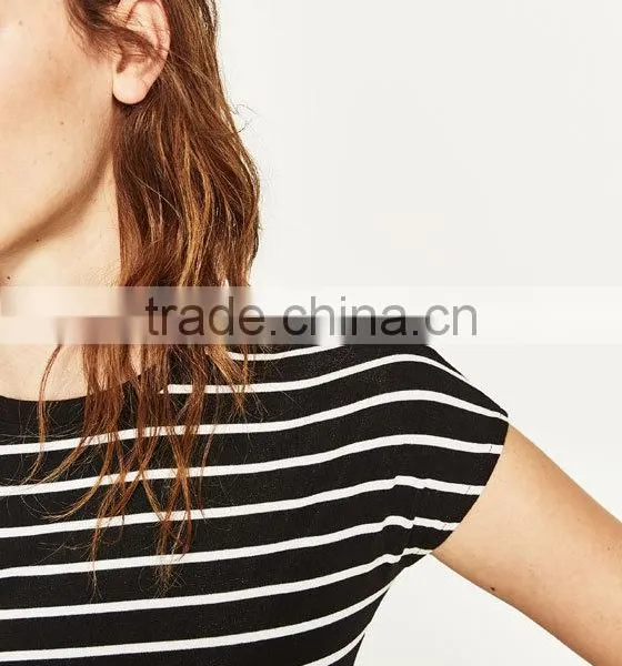 OEM Women Fashion Short Sleeve Blank Crop Tops Wholesale Cheap Blouses Custom Made in China photo-6