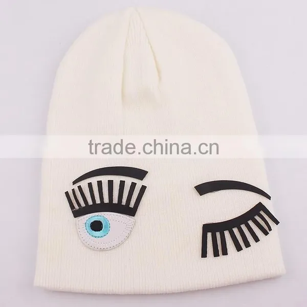 Winter Kid Knitted Cap Beanies With Big Eye Glue Chapter photo-3