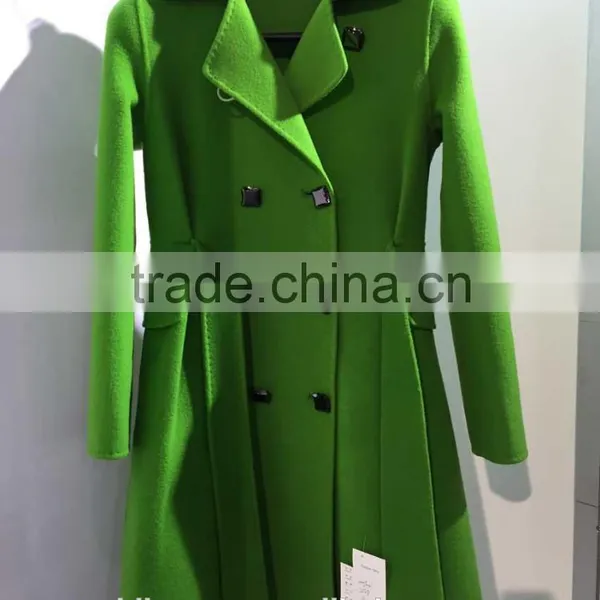 Ladies Handle Navy Blue 100% Wool Coat for Sring and Fall photo-4