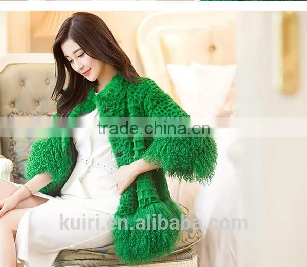 New Real Rabbit Fur Coat 2016 Fashion Autumn Winter Women Fur Coat Jackets Slim Medium Tassel Fur Coat photo-6