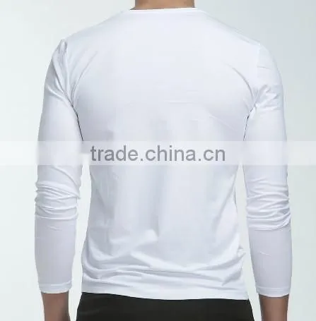 Men's Long Sleeve V-neck Pure Color Fashion R0026 photo-4