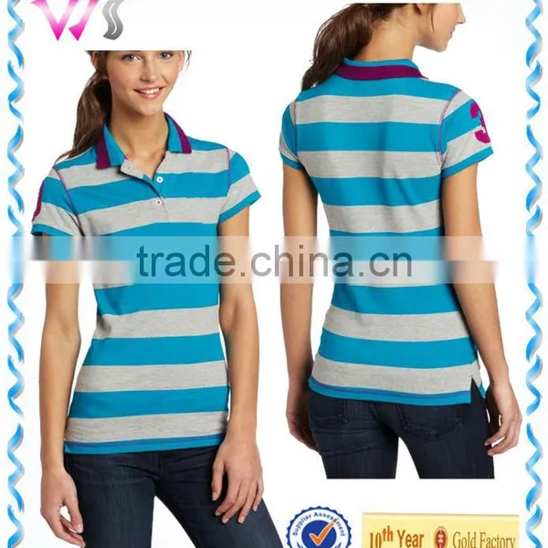 Button Down Cotton Slim Style 100% Cotton Women Polo Shirt photo-6