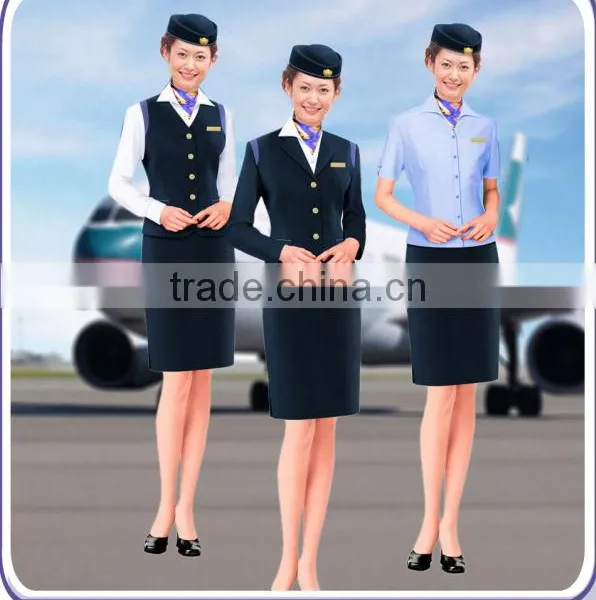 Airline Stewardess Uniform,hot Tailored Polyester Stewardess Uniform photo-5