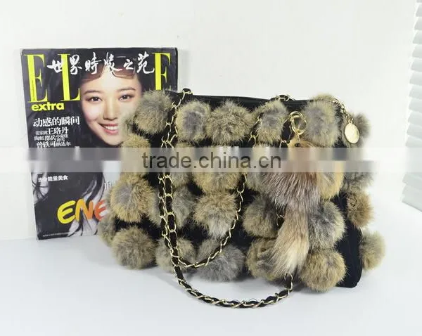 New Style Girls Luxury Evening Fur Bags White Turkey Fur Bag photo-6
