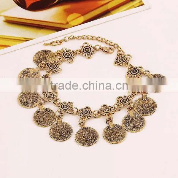 Gypsy Sandals Gold Silver Turkish Coin Bracelet Anklet Ankle Beach Foot Jewelry Chain photo-2