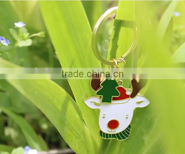 Charm Christmas Gift Box Deer Keychain Keyring Enamel Key Chain Pendant photo-5