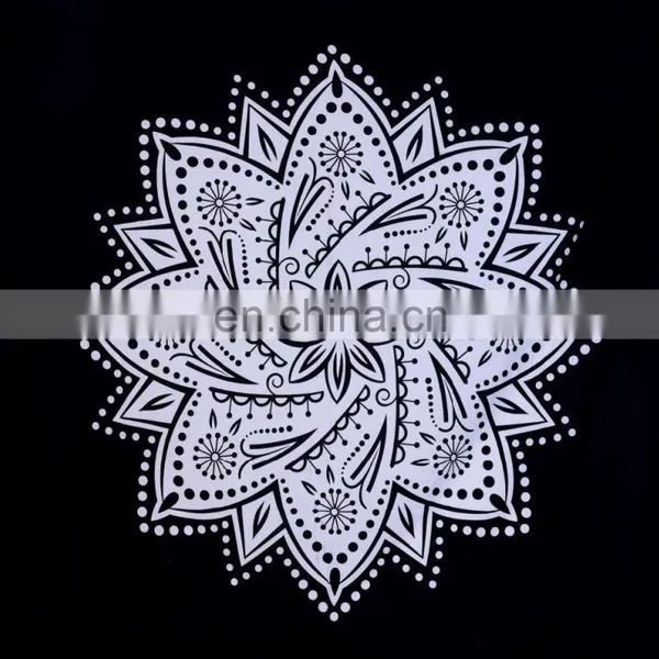 Indian 2017 Wall Hanging Hippie Handmade Black Ombre Mandala Tapestry Bohemian Bedspread Dorm Decor 95"X85" Inch photo-2