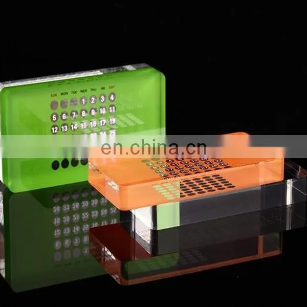 PMMA Perpetual Calendar Block Acrylic Tabletop Perpetual Calendar Block photo-2