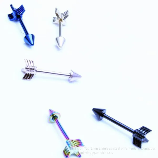 Beauty Care Feather Feather Arrow Earrings, Titanium Body Piercing Foreign Trade Accessories Wholesale