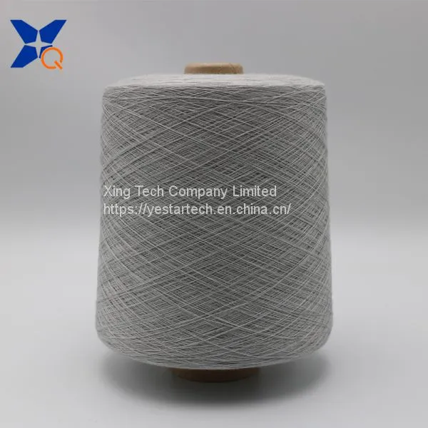 Ne32/2ply 20% Stainless Steel Staple Fiber Blended With 80% Polyester Staple Fiber Metal Conductive Yarn/thread/fabric-XTAA001 photo-4