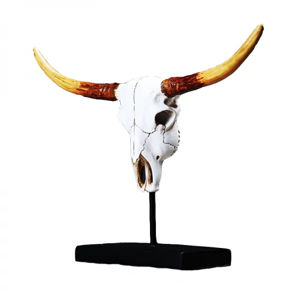 Nordic Retro Creative Resin Imitation Animal Head Home Decoration Products Resin Cow Skull Crafts Display photo-5