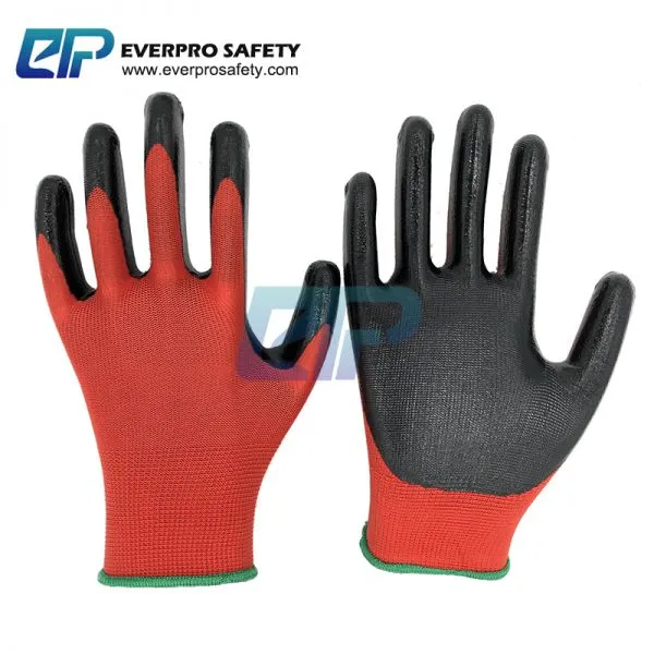 Oil Resistant 13G Polyester Liner Nitrile Dipped Work Gloves With EN388 4121X photo-3