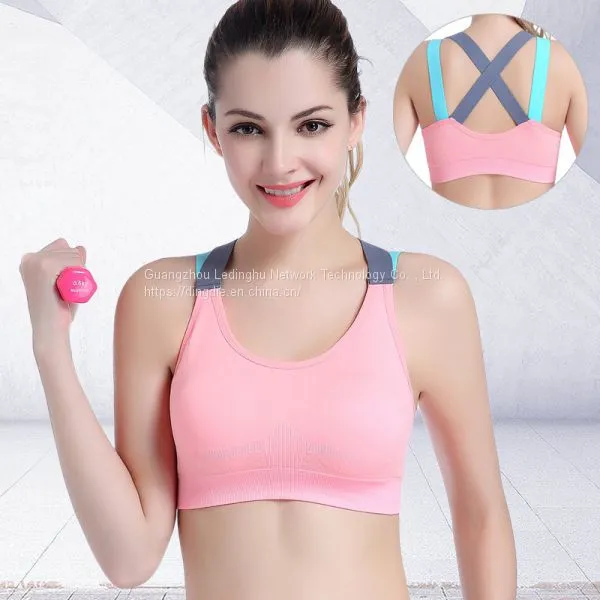 No Steel Mesh Mesh Stitching Back Sports Bra, Quick-dry Shock-proof Large Size Fitness Yoga Running Sports Underwear photo-3
