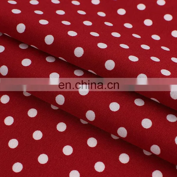 Chinese High Quality 100D Polyester 4 Way Stretch/elastic Polka Dot Printed Fabric for Dress photo-4