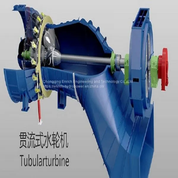 Low Water Head Adjustable Blades Hydraulic Water Power Hydro Tubular Propeller Turbine Through Flow Turbine Bulb Tubular Turbine Pit Turbine GDB for Hydro Electric Generator Power Station Project River Dam photo-4