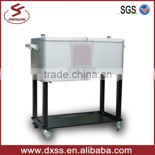 73Large Ice Cool Cart Rolling Drink Cooler for Garden
