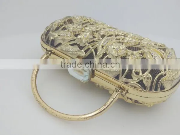 Brilliant Diamond Metal Frame Luxury Evening Party Clutch Bag With Chain For Women photo-2
