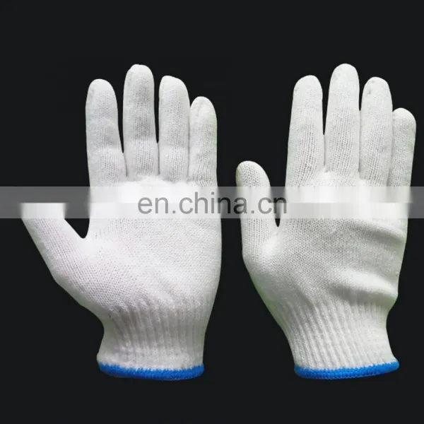 High Quality Cheap Labor Protection Gardening Durable Safety Work White Knitted Cotton Gloves photo-4