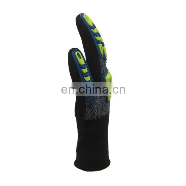 Oilfield Sandy Nitrile Cut Resistant Anti Vibration Shock Proof TPR Impact Mechanic Work Safety Gloves photo-5