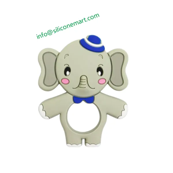 Wholesale Elephant Shape Animal Food Grade Silicone Teethers for Babies Baby Chew Toy Teether From Shenzhen Siliconemart Tech Co.,Ltd. photo-5