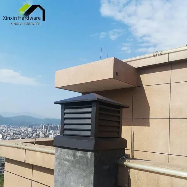 Aluminum Alloy Louver Chimney Caps for Roofs, Metal Ventilation Caps, and Building Exhaust Air Caps photo-3