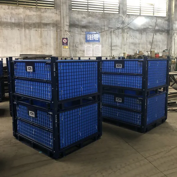 Heavy Duty Welded Wire Mesh Pallet Cage With Casters for Warehouse Storage