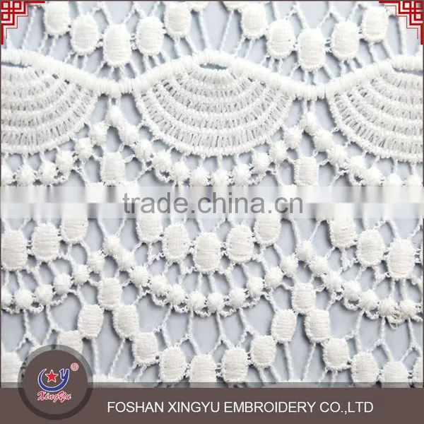 OEM Custom Shaped Beautiful Special Colors Wave Pattern Water Soluble Embroidery Lace Fabric for Europe photo-2