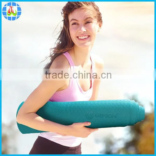 Eco-friendly Non Slip 100% TPE Exercise Yoga Mat With Carrying Strap