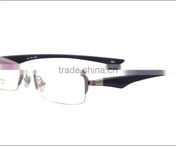 Fashion Design Half Rim Metal TR90 Men Eyeglasses Frame photo-3