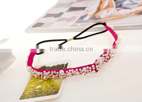 Wedding Bridal Crystal Pearl Wedding Headband photo-6