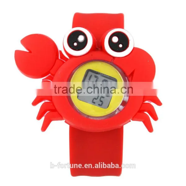 LP1511 Red Color Silicone Slap Bracelet LCD Watch photo-2