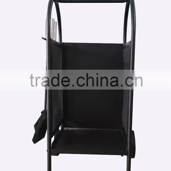 Log Carrying and Storage Cart Trolly Steel/Metal Firewood Storage Rack With Wheels photo-2