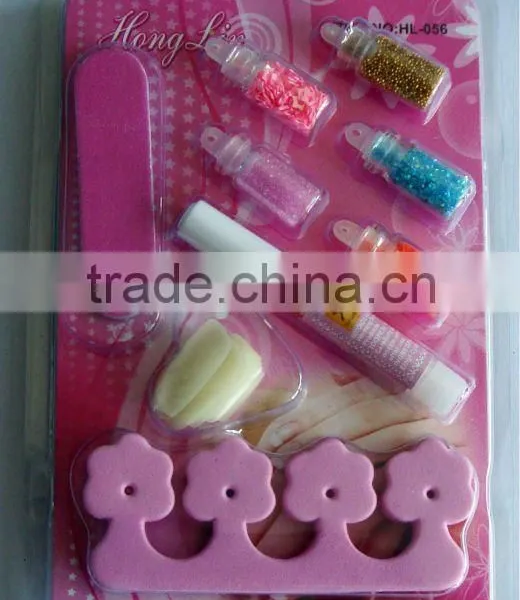 Nail Art Stamping Plates/set, Fashional Nail Art Set (HL-056) With Flakes/glitter Powder/flitter/mini Beads Mix + Nail File/tip