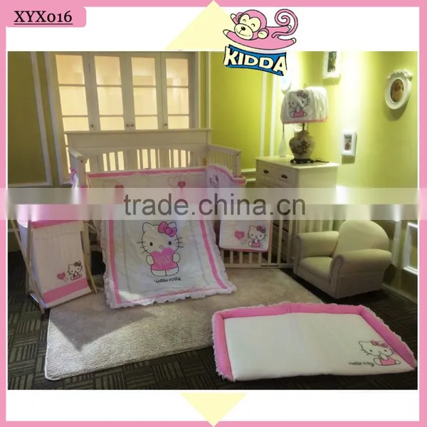100%Cotton Crib Bedding Set A Shy Cat Baby Bedding Set