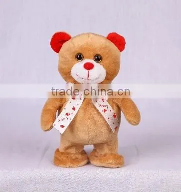 Walking and Voice Back Bear With Ribbon