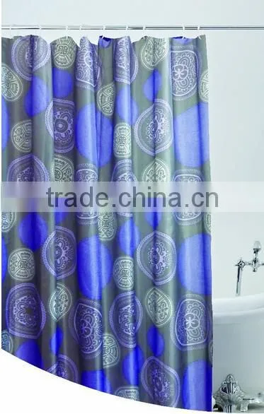 Letter Printed Fresh Style Polyester Mildew Resistant Shower Curtain photo-2