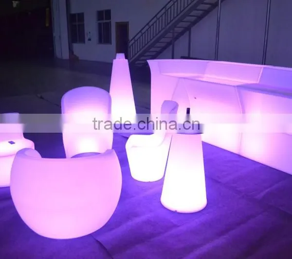 Modern Sofa Furniture / Night Club Plastic Sofa Set/ Glow Led Sofa photo-3