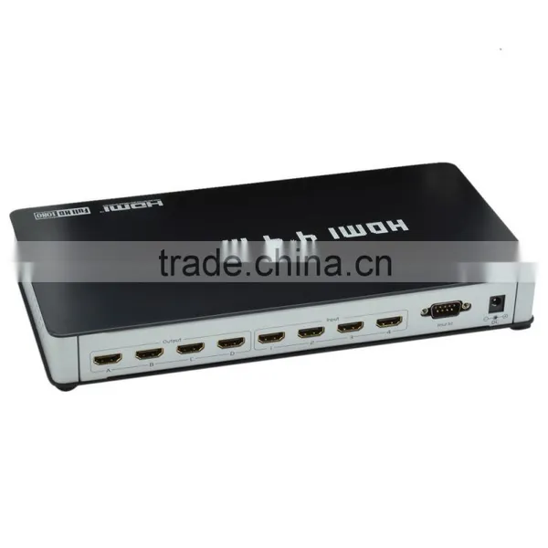 HDMI Matrix 4-In 4-Out Full HD 1080P HDMI V1.3 w/ IR Remote Control - Black photo-2