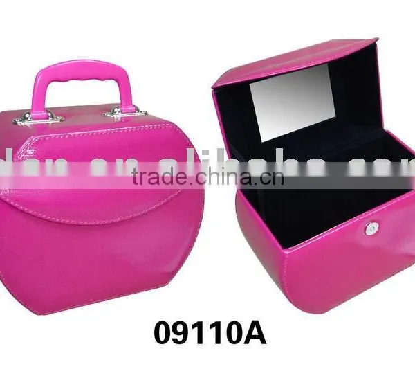 Travel Faux Leather Make up Case With Mirror Inside