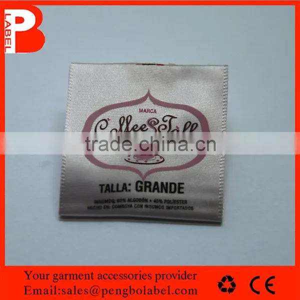 Eco-friendly Low Price Custom Satin Printed Clothing Label for Women Garment photo-4
