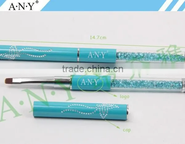ANY Nail Art Beauty Design UV Gel Nails Rhinestone Handle Flat Micropainting Nail Brushes for Gel Nail Pennellie photo-2