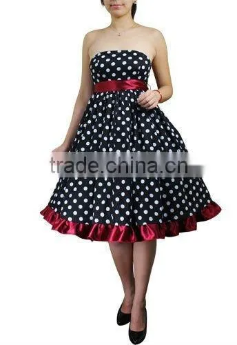 Strapless Polka Dot Swing Dress