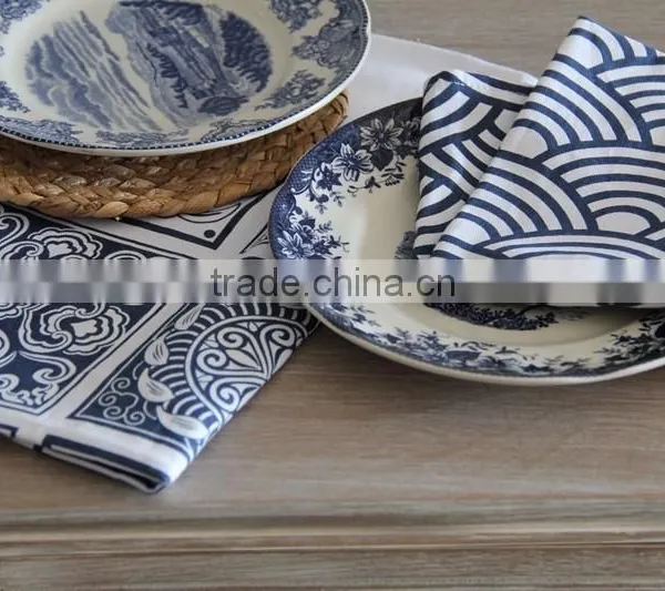 Chinese Classical Pattern Style Tea Towel Parttern Printed Kitchen Towel Cotton Dish Towel photo-3