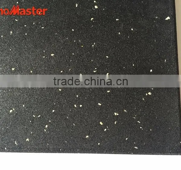 Crossfit Rubber Floor Gym Tile / Factory EPDM Flecks Rubber Floor Tile/rubber Tile for Gym photo-3