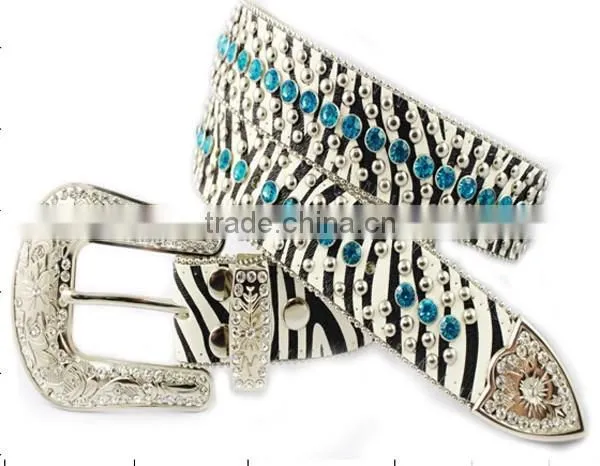 Qualified Professional Women Western Rhinestone Leather Belt photo-2