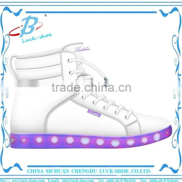 12 Colors Classic Cheap Unisex LED High-top Sneakers