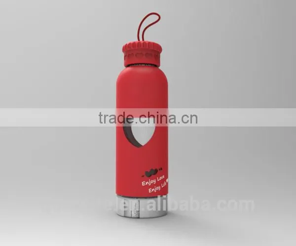 2016 Custom Glass Bottle /water Bottle/ Drink Bottle With Silicone Sleeve Quality Choice