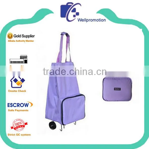 Cheap Polyester Foldable Grocery Shopping Bag With Wheels photo-3
