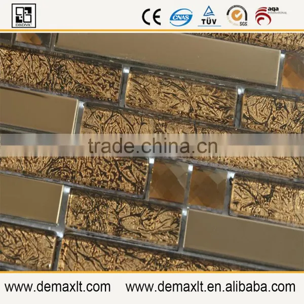 Brown Crystal Strip Glass Mosaic Tile for Balcony Wall Decor photo-2