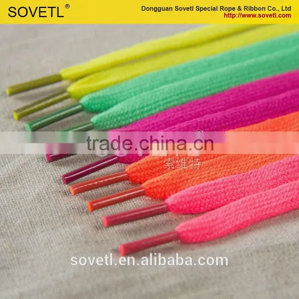 Color Custom Cotton Flat Shoelaces For Sale